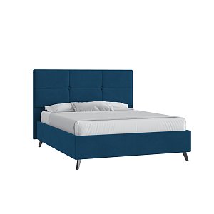 Кровать Мюнхен 160х200 Велюр Гелакси 027 синий с подъемным механизмом высокие опоры