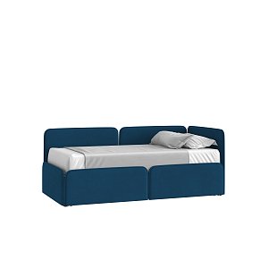 Кровать Тетрис 90х190 Велюр Гелакси 027 синий с подъемным механизмом