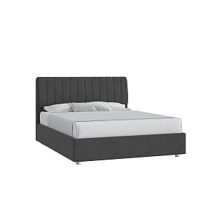 Кровать Танго 160х200 Велюр Гелакси 011 серо-стальной с подъемным механизмом с низкими опорами