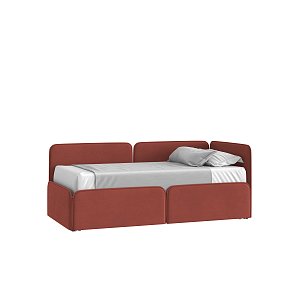 Кровать Тетрис 90х190 Велюр Гелакси Плюс 41 Кирпичный