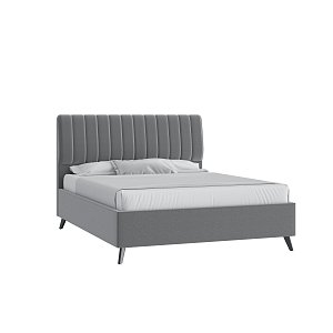 Кровать Танго 160х200 Микровелюр Каприз 90 серый на высоких опорах