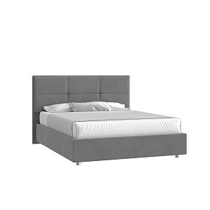 Кровать Мюнхен 160х200 Микровелюр Инфинити 01 серый на низких опорах