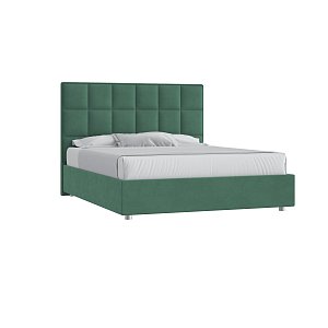 Кровать Квадро 160х200 Микровелюр Фиеста 22 малахит с подъемным механизмом