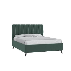 Кровать Танго 160х200 Микровелюр Каприз 37 зеленый на высоких опорах