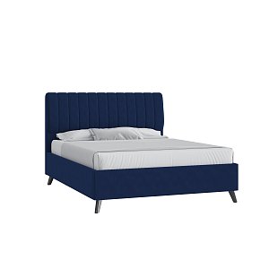 Кровать Танго 160х200 Микровелюр Инфинити 09 синий с подъемным механизмом на высоких опорах