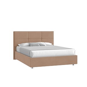Кровать Мюнхен 160х200 Велюр Гелакси 605 бежевый с подъемным механизмом на низких опорах