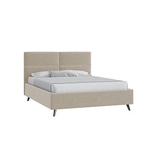 Кровать Тренд малое изголовье 160х200 Микровелюр Каприз 06 бежевый с подъемным механизмом с высокими опорами