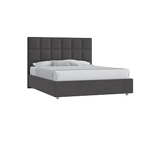 Кровать Квадро 160х200 Микровелюр Инфинити 02 темно-серый с подъемным механизмом