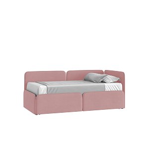 Кровать Тетрис 90х190 Микровелюр Инфинити 12 розовый