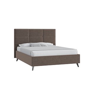 Кровать Мюнхен 160х200 Микровелюр Каприз 20 какао высокие опоры