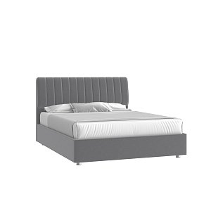 Кровать Танго 160х200 Микровелюр Каприз 90 серый с низкими опорами