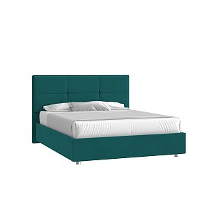 Кровать Мюнхен 160х200 Микровелюр Инфинити 10 изумрудный с подъемным механизмом на низких опорах
