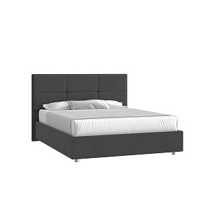 Кровать Мюнхен 160х200 Велюр Гелакси 011 серо-стальной с подъемным механизмом на низких опорах