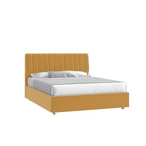 Кровать Танго 160х200 Микровелюр Каприз 48 горчичный с подъемным механизмом с низкими опорами