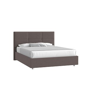 Кровать Мюнхен 160х200 Микровелюр Каприз 20 какао с подъемным механизмом на низких опорах