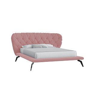 Кровать Фиджи 160х200 Микровелюр Инфинити 12 розовый