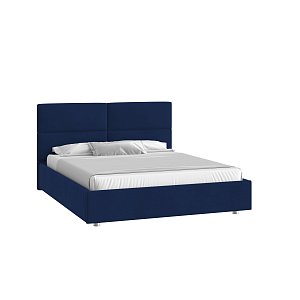 Кровать Тренд малое изголовье 160х200 Микровелюр Инфинити 09 синийс низкими опорами