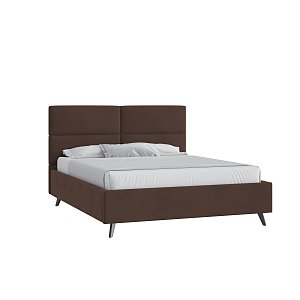 Кровать Тренд малое изголовье 160х200 Микровелюр Инфинити 04 шоколад с высокими опорами