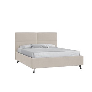 Кровать Тренд малое изголовье 160х200 Микровелюр Фиеста 02 слоновая кость с подъемным механизмом с высокими опорами