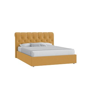 Кровать Элис 160х200 Микровелюр Каприз 48 горчичный с подъемным механизмом