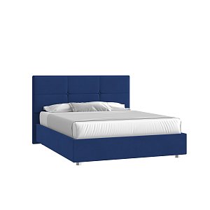 Кровать Мюнхен 160х200 Микровелюр Инфинити 09 синий на низких опорах