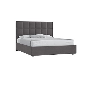 Кровать Квадро 160х200 Микровелюр Фиеста 13 темно-серый с подъемным механизмом