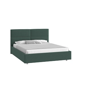 Кровать Тренд малое изголовье 160х200 Микровелюр Каприз 37 зеленыйс низкими опорами