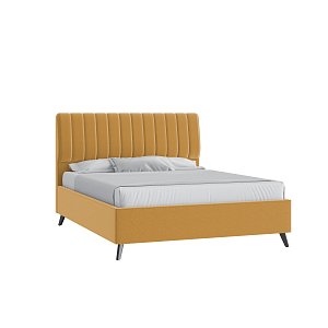 Кровать Танго 160х200 Микровелюр Каприз 48 горчичный на высоких опорах