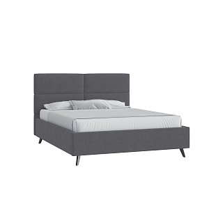 Кровать Тренд малое изголовье 160х200 Багама 02 серый с подъемным механизмом с высокими опорами