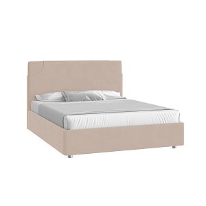 Кровать Денди 160х200 Велюр Гелакси 602 кремовый