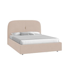 Кровать Лондон 160х200 Велюр Гелакси 602 кремовый с подъемным механизмом декор золотого цвета