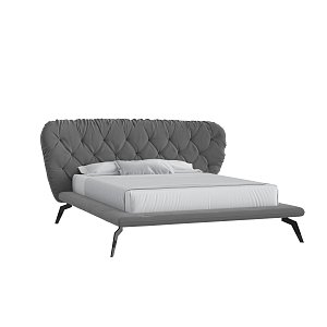 Кровать Фиджи 160х200 Микровелюр Инфинити 01 серый