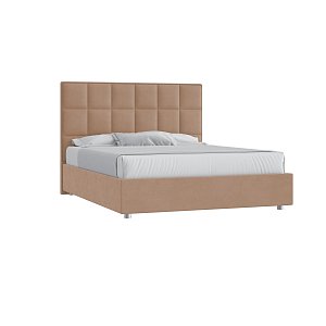 Кровать Квадро 160х200 Велюр Гелакси 605 бежевый с подъемным механизмом
