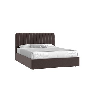 Кровать Танго 160х200 Микровелюр Каприз 20 какао с подъемным механизмом с низкими опорами