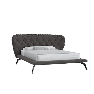 Кровать Фиджи 160х200 Микровелюр Инфинити 02 темно-серый