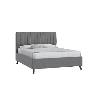 Кровать Танго 160х200 Микровелюр Инфинити 01 серый на высоких опорах