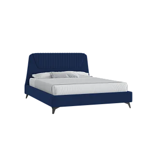 Кровать Муза 160х200 Микровелюр Инфинити 09 синий с подъемным механизмом