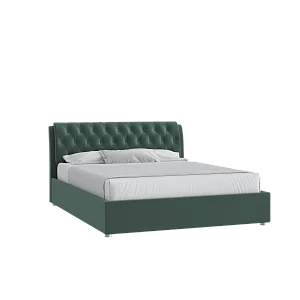 Кровать Алиса 160х200 Микровелюр Каприз 37 зеленый с подъемным механизмом