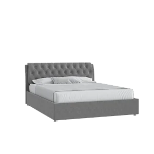 Кровать Алиса 160х200 Микровелюр Инфинити 01 серый с подъемным механизмом