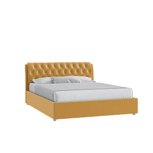 Кровать Алиса 160х200 Микровелюр Каприз 48 горчичный