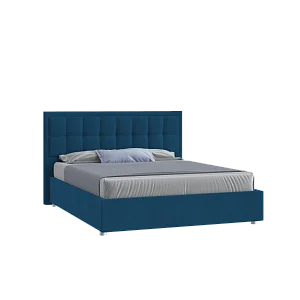 Кровать Аккорд 160х200 Велюр Гелакси 027 синий на низких опорах