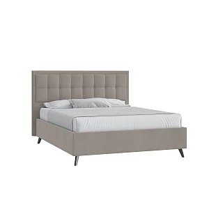 Кровать Аккорд 160х200 Микровелюр Фиеста 12 светло-серый с подъемным механизмом на высоких опорах