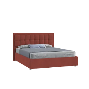 Кровать Аккорд 160х200 Велюр Гелакси Плюс 41 Кирпичный с подъемным механизмом на низких опорах