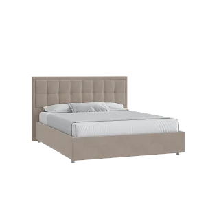 Кровать Аккорд 160х200 Микровелюр Фиеста 12 светло-серый на низких опорах