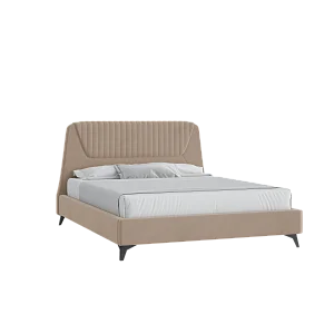 Кровать Муза 160х200 Велюр Гелакси 605 бежевый с подъемным механизмом