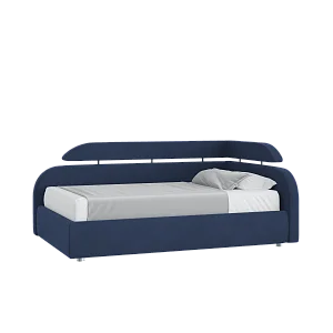Кровать Рио с подъемным механизмом 120х200 Микровелюр Инфинити 09 синий с подъемным механизмом