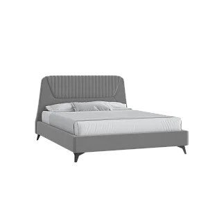 Кровать Муза 160х200 Микровелюр Инфинити 01 серый с подъемным механизмом