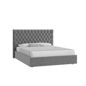 Кровать Грация 160х200 Микровелюр Каприз 90 серый