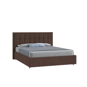 Кровать Аккорд 160х200 Микровелюр Инфинити 04 шоколад с подъемным механизмом на низких опорах