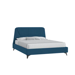 Кровать Муза 160х200 Велюр Гелакси 027 синий с подъемным механизмом